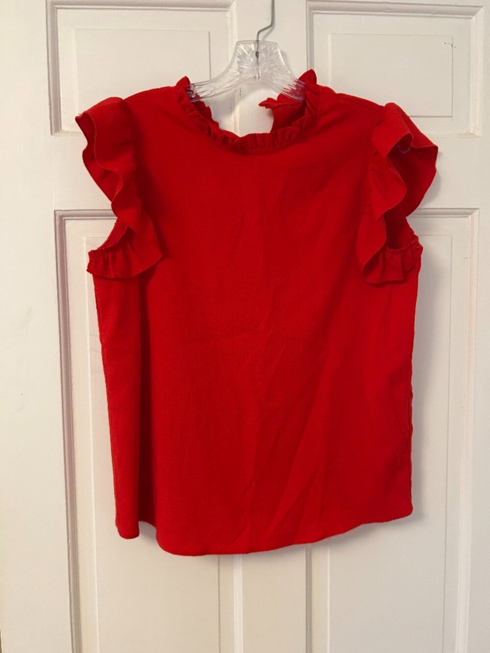 Red Blouse with Ruffle Sleeves Size Small